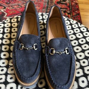 Johnston & Murphy Navy Suede Loafers